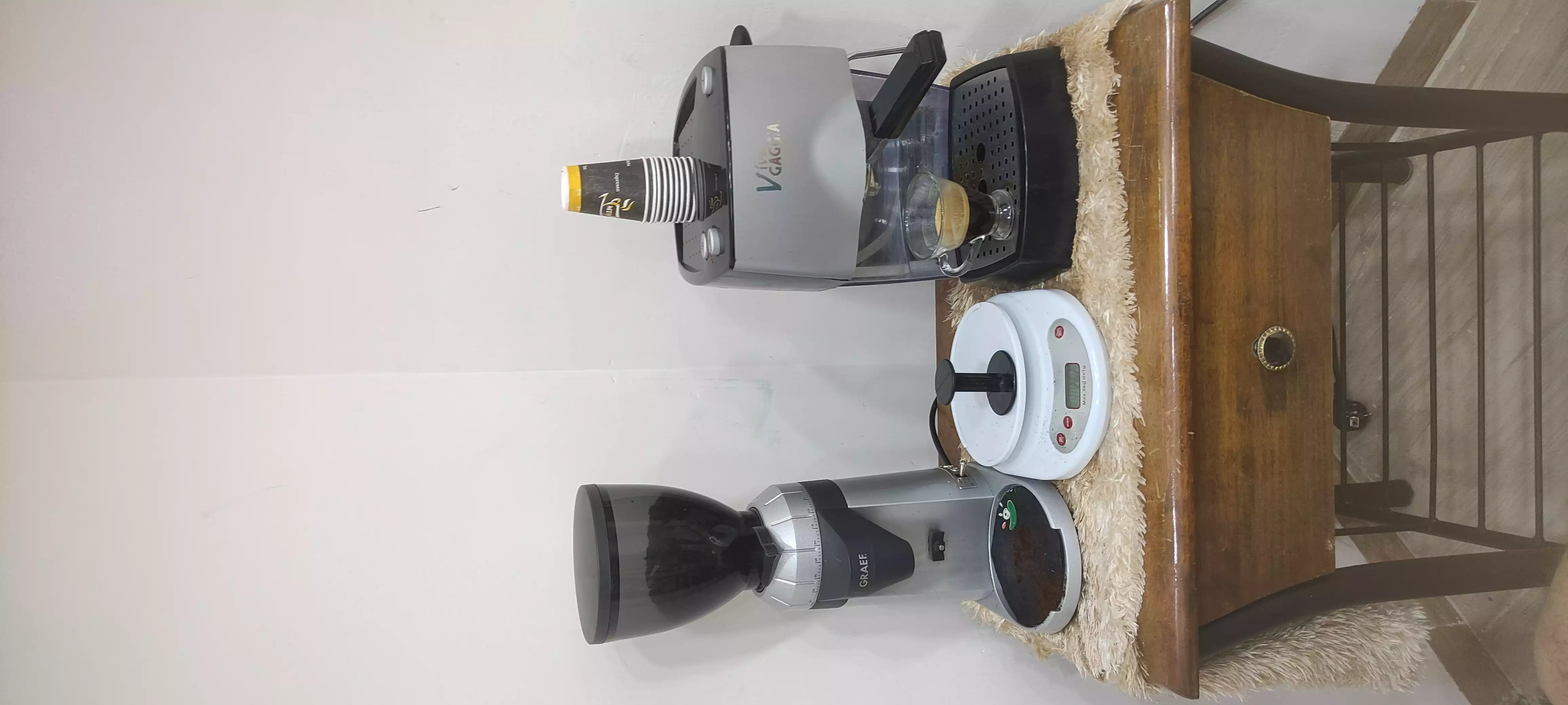 + Tampon Cafetière Gaggia Italie bras 58 mlm+ moulin à café GRAEF français+ mizane